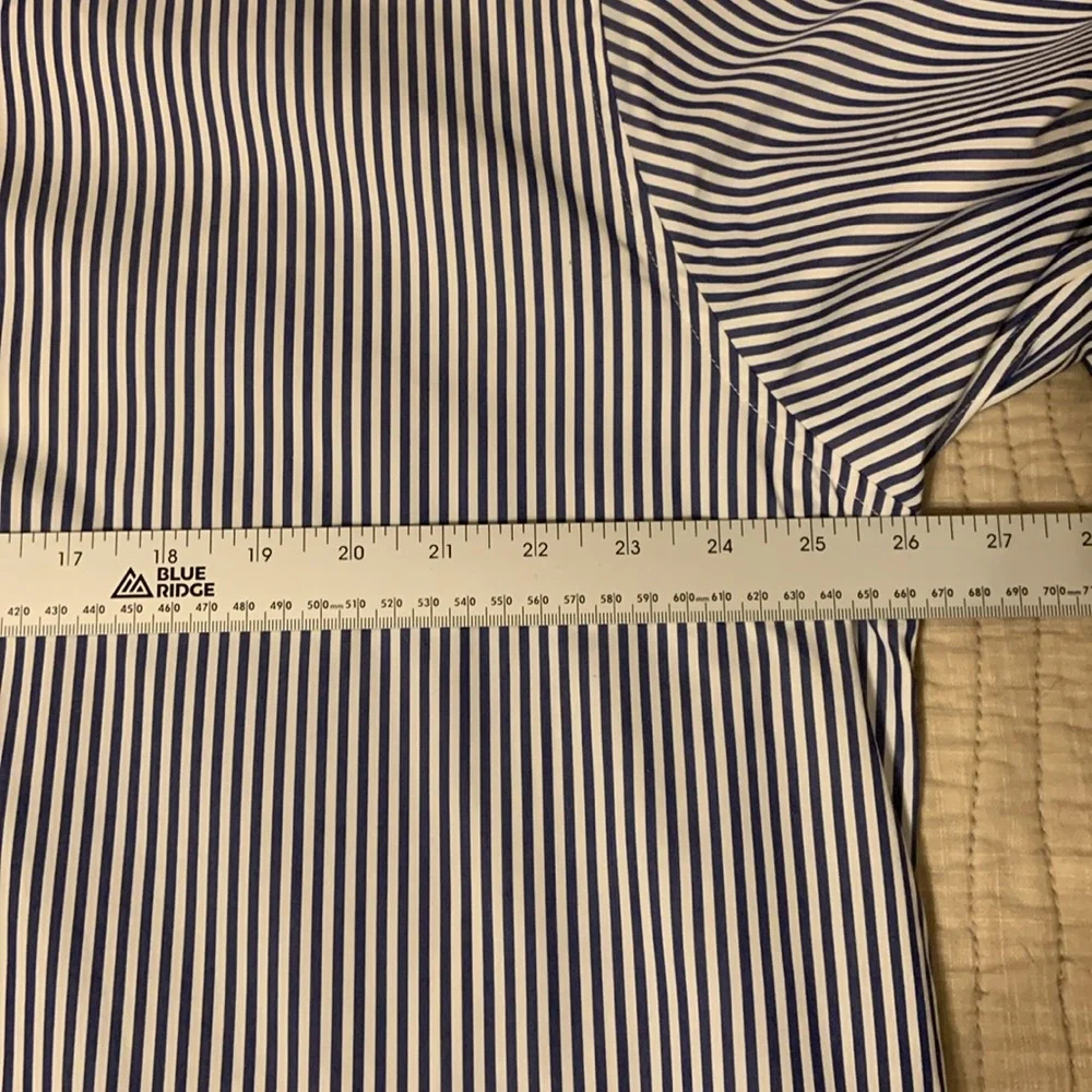 MICHAEL Michael Kors blue and white pinstripes shirt. - Picture 5 of 12